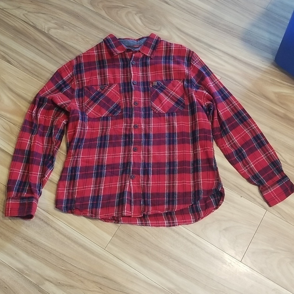 Coleman Camp Gear Flannel Shirt Mens XL  100 Percent Cotton Red Flannel